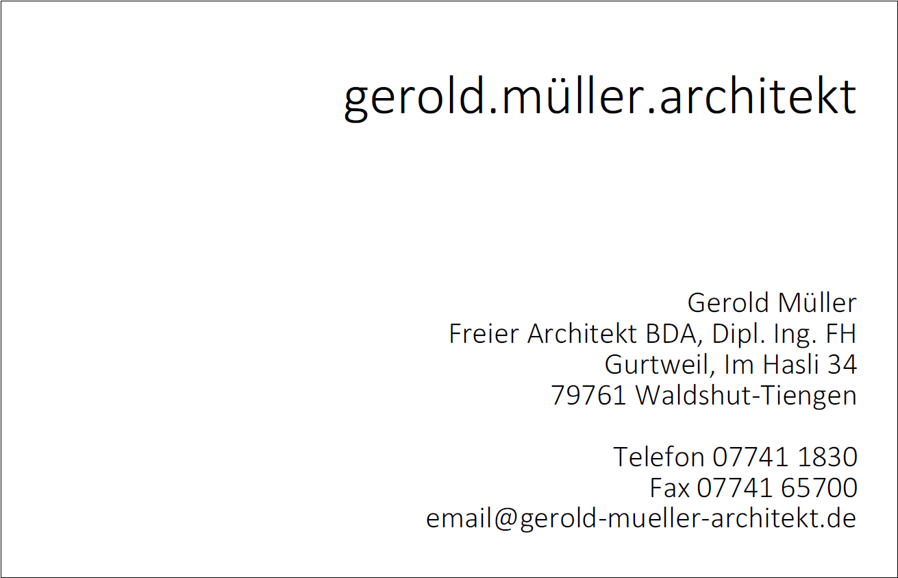 Architekturb&uuml;ro Gerold M&uuml;ller